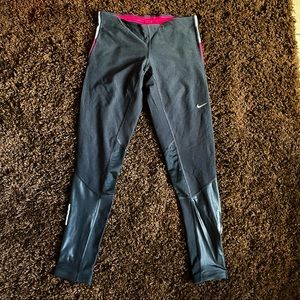 Nike Dri-Fit Running Tights black with pink stripe size XS